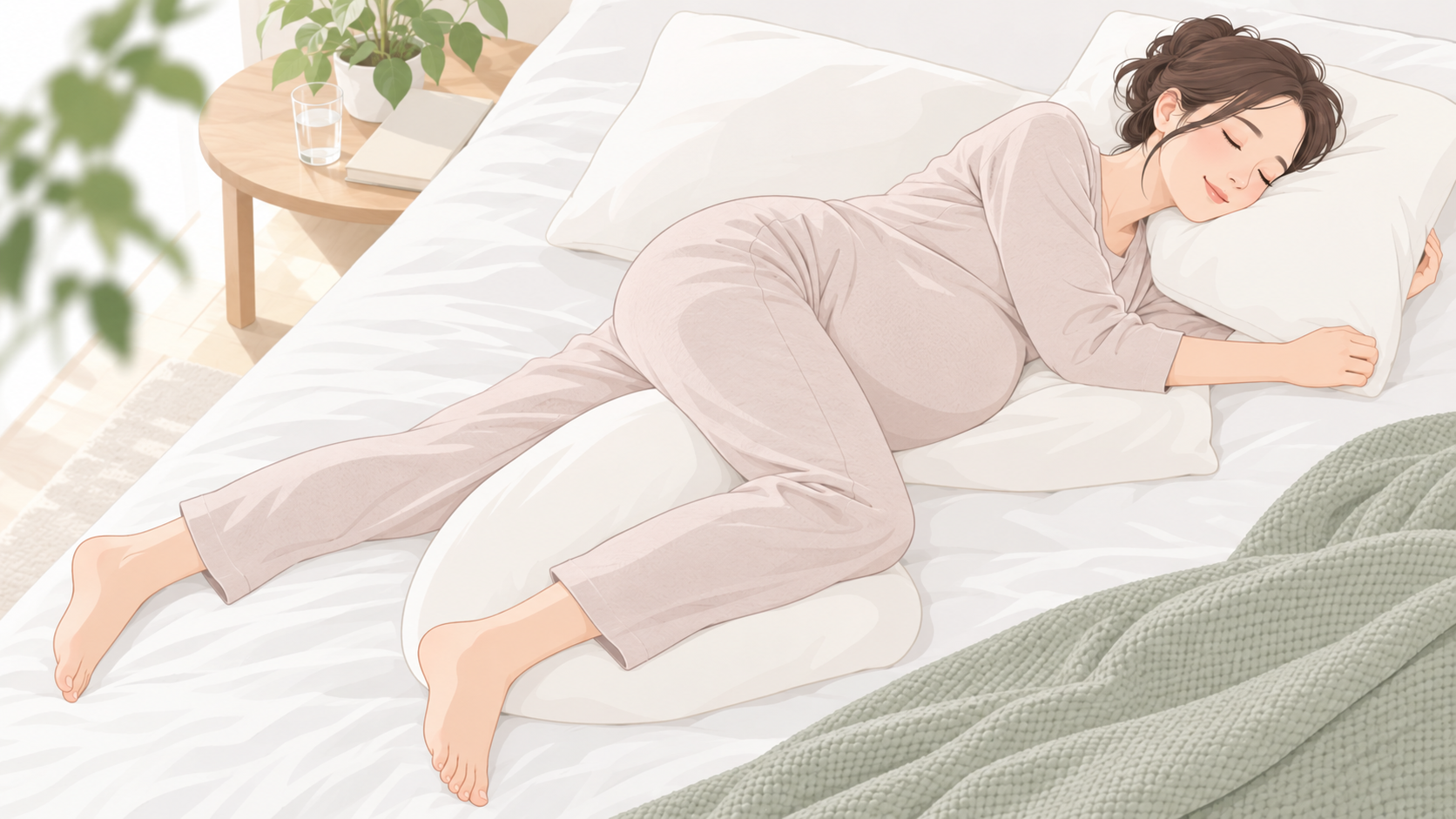 左側を下にした横向きの姿勢（シムスの体位）